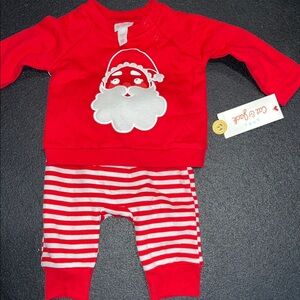 Cat & Jack Red Baby Outfit with Santa